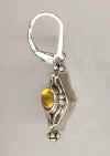 0066: Silver diamond with citrine glass cabochons earrings