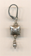 20110004: Lightweight hollow imprinted Hilltribe silver triangles with Turkish sterling drops